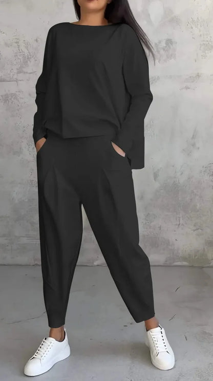 Ensemble Confort Moderne : Haut à manches longues + Pantalon