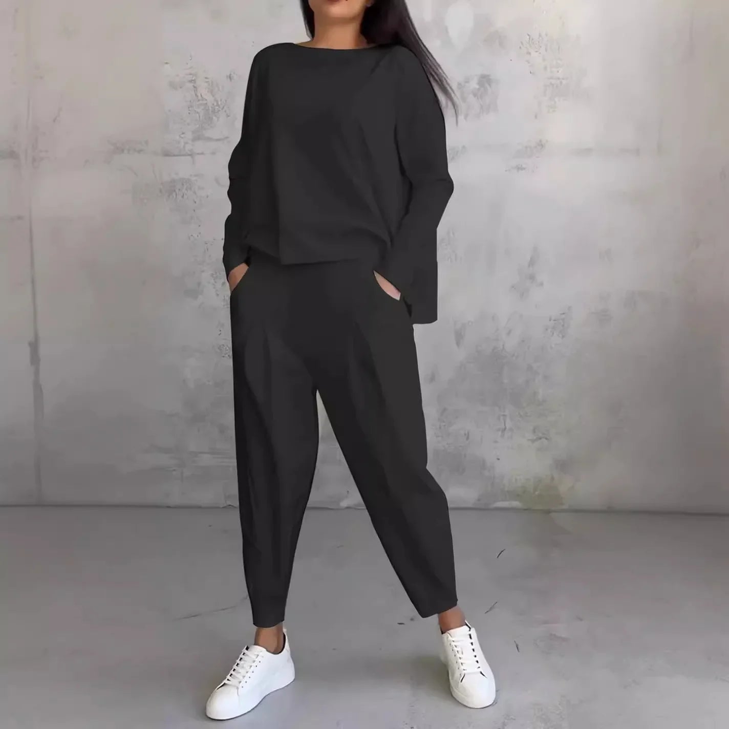 Ensemble Confort Moderne : Haut à manches longues + Pantalon